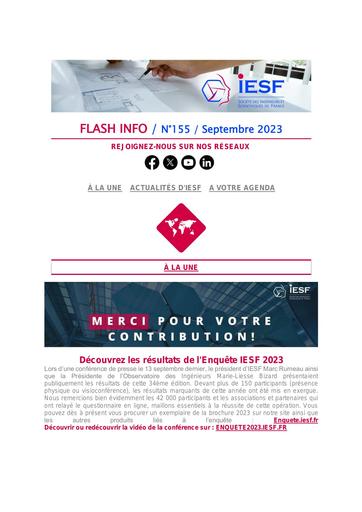IESF Flash info N°155 septembre 2023